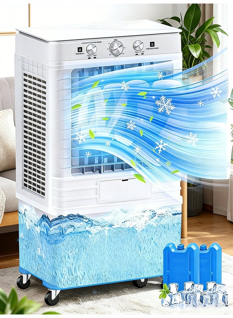 Yoawllty Evaporative Air Coolers, 3-speed fan settings, 120° oscillation, cooling fan with large-capacity water tank for sustained delivery of cool air - Image 1